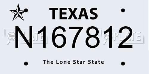 N167812 Texas License Plate