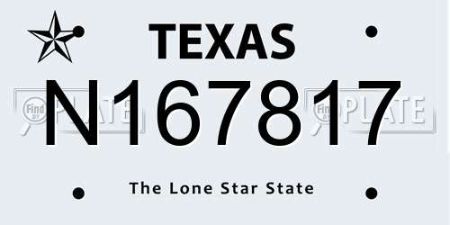 N167817 Texas License Plate