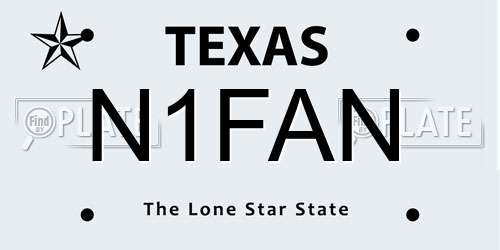 N1FAN Texas License Plate
