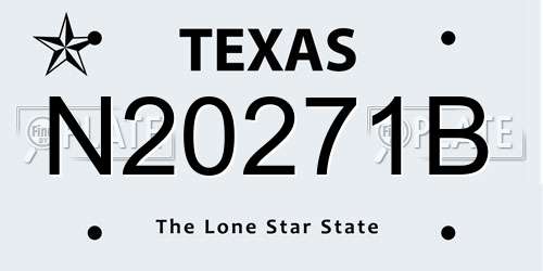 N20271B Texas License Plate