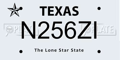 N256ZI Texas License Plate