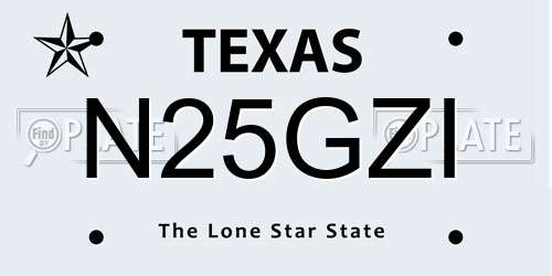 N25GZI Texas License Plate