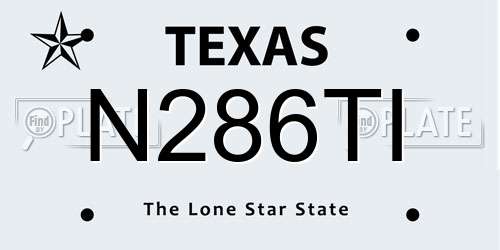 N286TI Texas License Plate