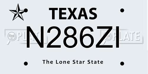 N286ZI Texas License Plate