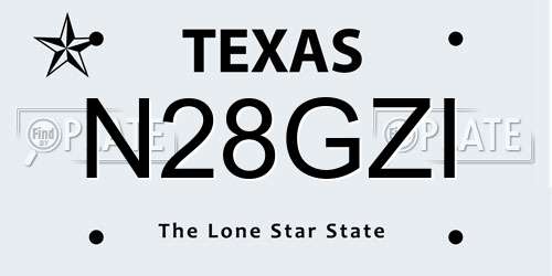 N28GZI Texas License Plate