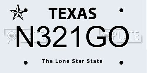 N321GO Texas License Plate