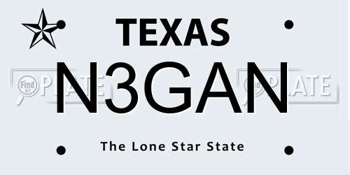 N3GAN Texas License Plate