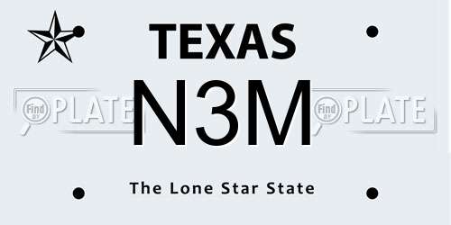 N3M Texas License Plate