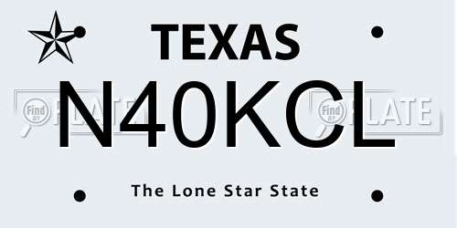 N40KCL Texas License Plate