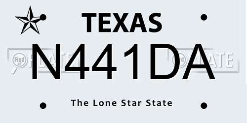 N441DA Texas License Plate