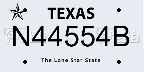N44554B Texas License Plate