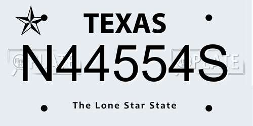 N44554S Texas License Plate