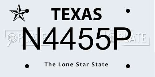 N4455P Texas License Plate