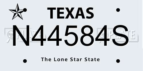 N44584S Texas License Plate