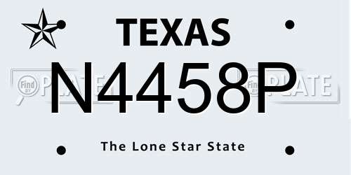 N4458P Texas License Plate