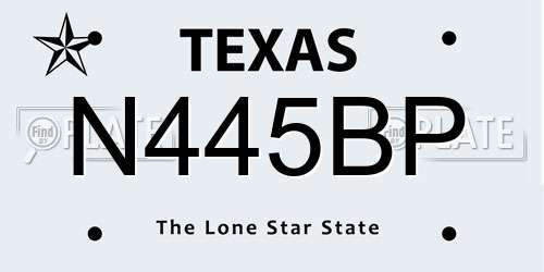 N445BP Texas License Plate