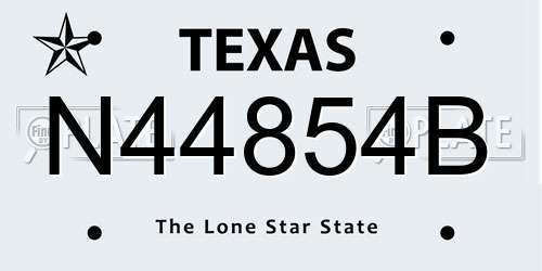 N44854B Texas License Plate