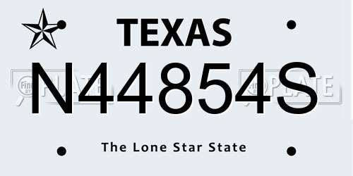 N44854S Texas License Plate