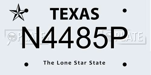 N4485P Texas License Plate