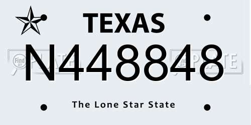 N448848 Texas License Plate