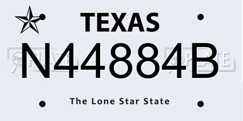N44884B Texas License Plate
