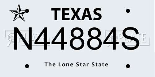 N44884S Texas License Plate