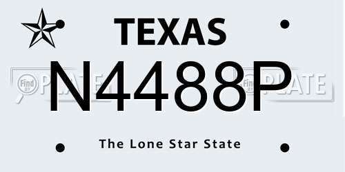 N4488P Texas License Plate