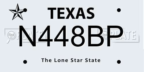 N448BP Texas License Plate