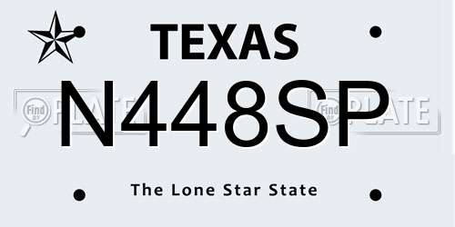 N448SP Texas License Plate