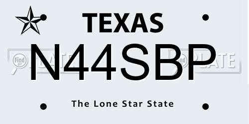 N44SBP Texas License Plate