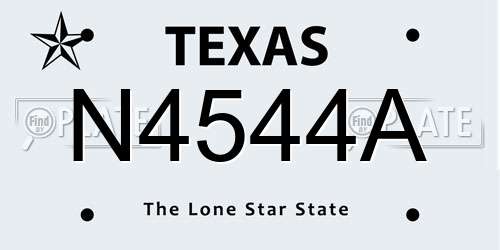 N4544A Texas License Plate