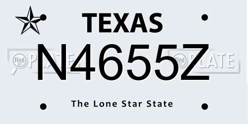 N4655Z Texas License Plate