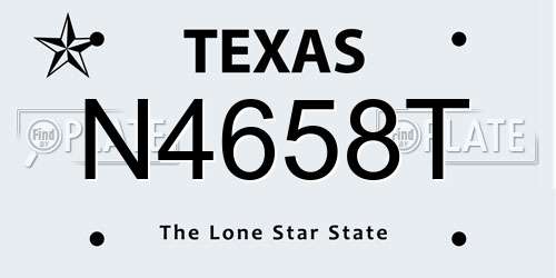N4658T Texas License Plate