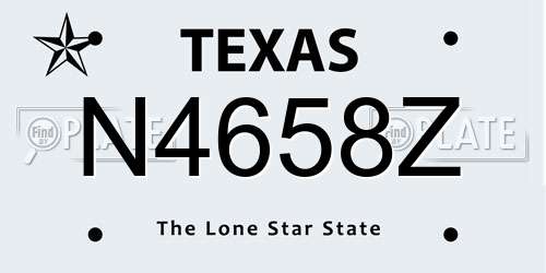 N4658Z Texas License Plate