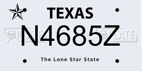 N4685Z Texas License Plate