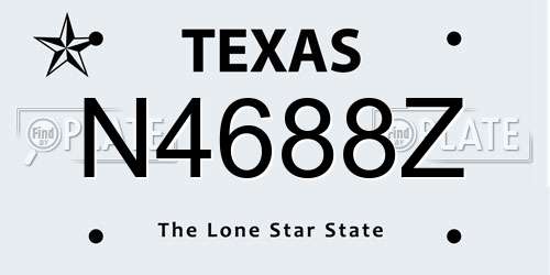 N4688Z Texas License Plate