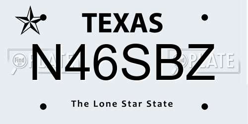 N46SBZ Texas License Plate