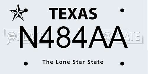 N484AA Texas License Plate