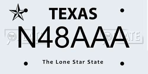 N48AAA Texas License Plate