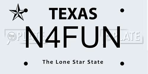 N4FUN Texas License Plate