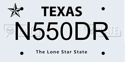 N550DR Texas License Plate