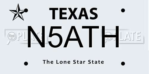 N5ATH Texas License Plate