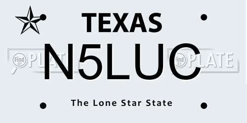 N5LUC Texas License Plate