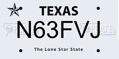 N63FVJ Texas License Plate