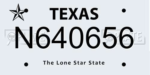 N640656 Texas License Plate