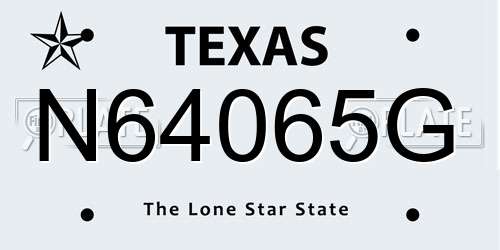 N64065G Texas License Plate