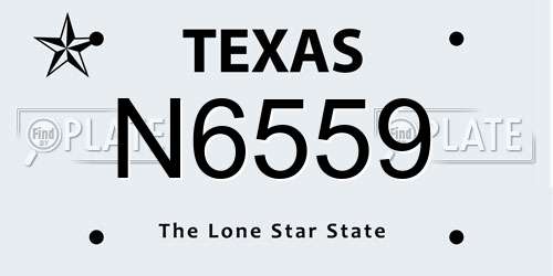 N6559 Texas License Plate