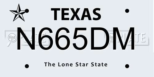 N665DM Texas License Plate