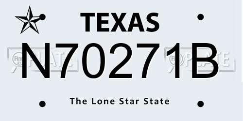 N70271B Texas License Plate