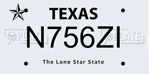 N756ZI Texas License Plate